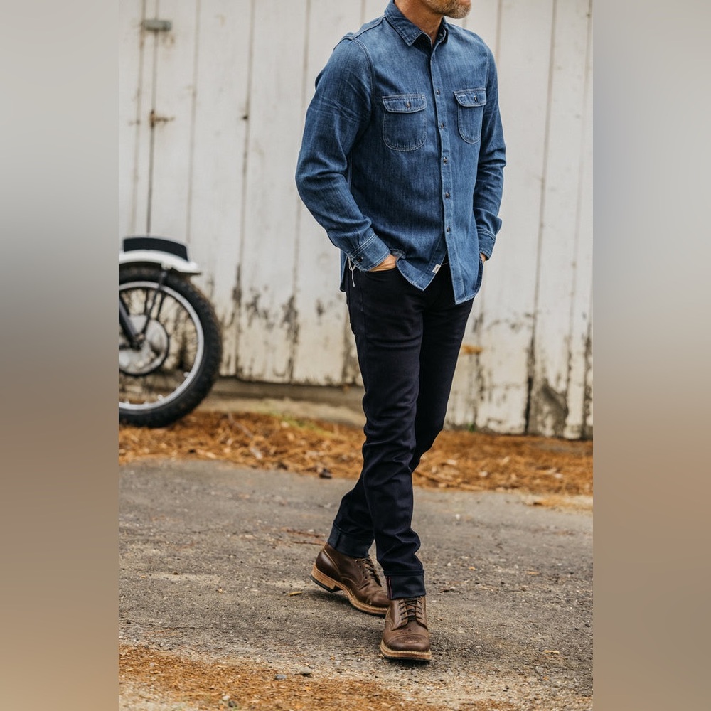 Hiroshi Kato Brace Dee Indigo Denim Shirt Men’s L